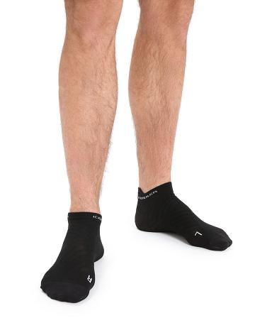 Black / Snow Men's Icebreaker Merino Run+ Ultralight Micro Socks | USA 1036ZUTG